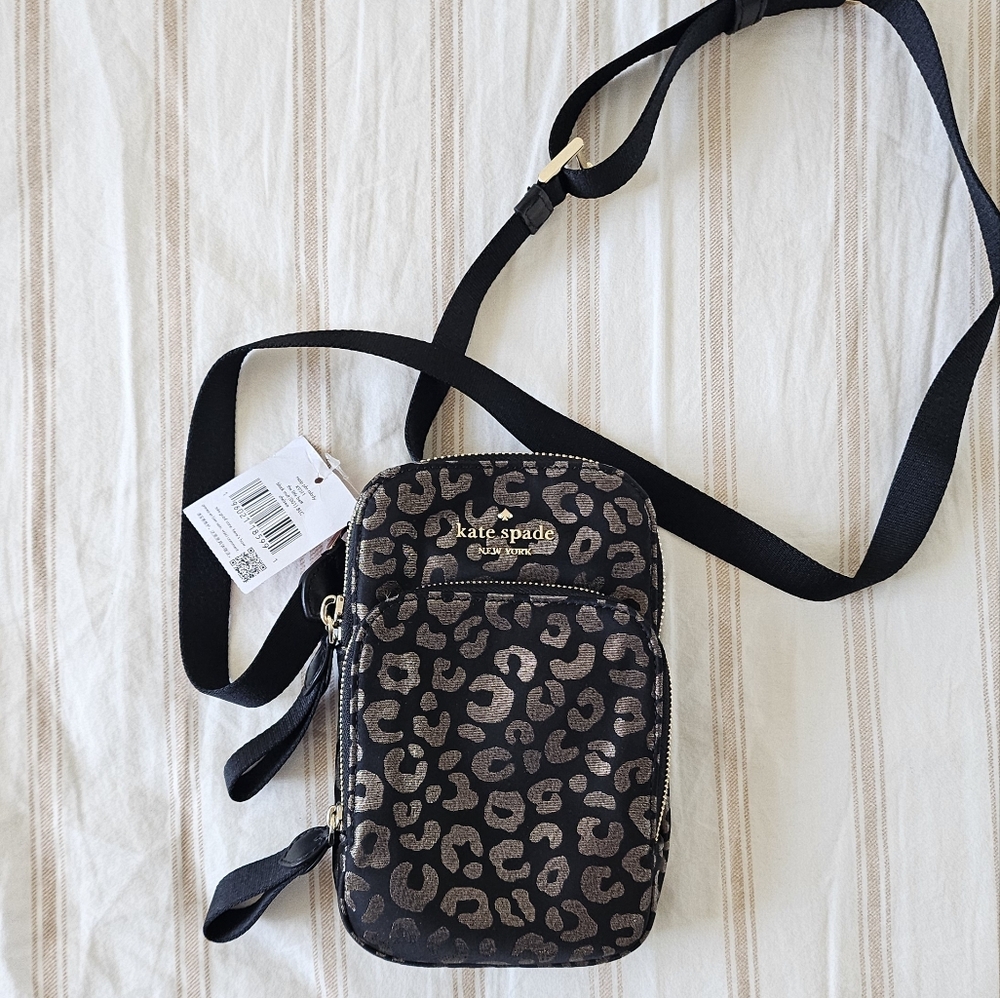 Kate Spade Black Leopard Print Crossbody Bag